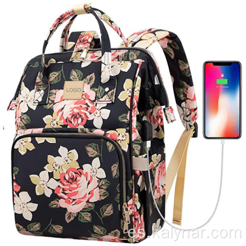 Bolsas escolares estampadas en flores mochila de viajes causales